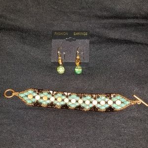 2 piece handmade earth stones fashion jewelry set